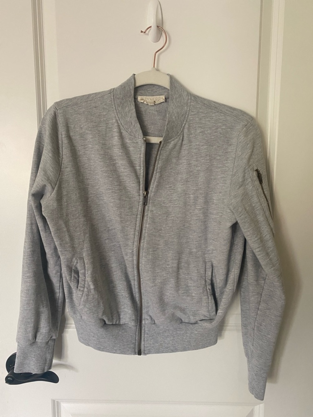 Synergy Organic Clothing Light Gray Bomber Jacket